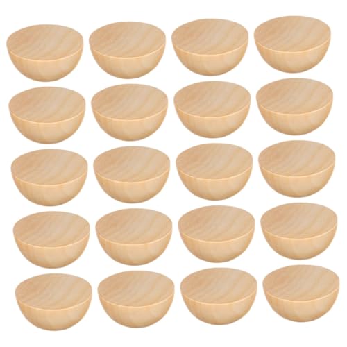 HORIALENCE 20 Stück Unbehandelte Halbe Holzperlen für Diy Projekte Natürliche Bastelperlen Holz für Heimdekoration und Handwerke Ihre Bastelbedürfnisse von HORIALENCE