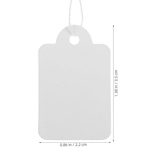 HORIALENCE 200 Stück Weiße Preisetiketten mit Schnur Beschreibbare Tags für Schmuck Kleidung und Garagenverkauf für Verkaufsanzeigen und Retail Preise von HORIALENCE