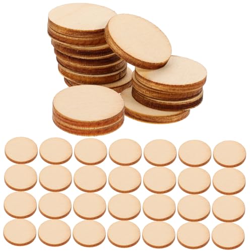 HORIALENCE 200Stücke Runde Holzscheiben Unbehandelte DIY Holzchips für Bastelprojekte für Malen Hochzeitsdekoration und Geschenkanhänger von HORIALENCE