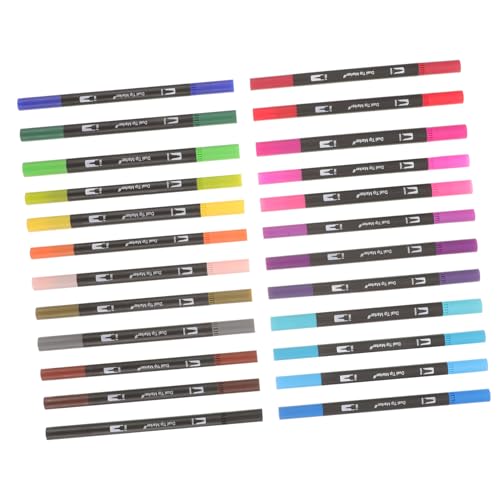 HORIALENCE 24 Stück Teiliges Malset mit Doppelseitigen Markern Wasserbasierte Farbmarker für Zeichnungen Bastelarbeiten und Scrapbooking für Kreative Projekte und von HORIALENCE