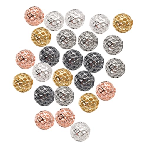 HORIALENCE 25 Stück DIY Metallperlen für Schmuckherstellung Kupfer Abstandshalterperlen Gold Silber Schwarz Roségold Weiß für Armbänder Ohrringe Mehr von HORIALENCE