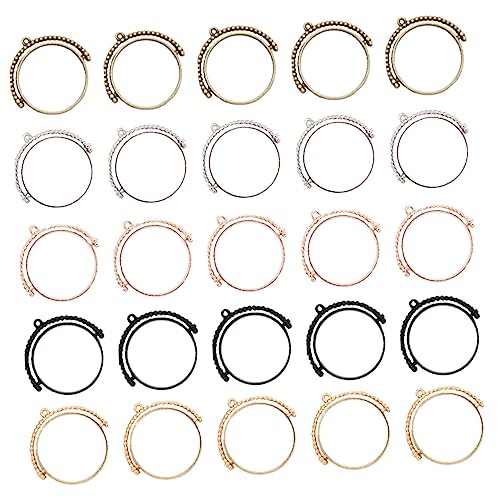 HORIALENCE 25 Stück Rotierbare Runde Hohlrahmen Anhänger für DIY Schmuck Legierung Schmuckzubehör K Gold Roségold Weißgold Schwarz Antikmessing für Armbänder Ohrringe und Mehr von HORIALENCE
