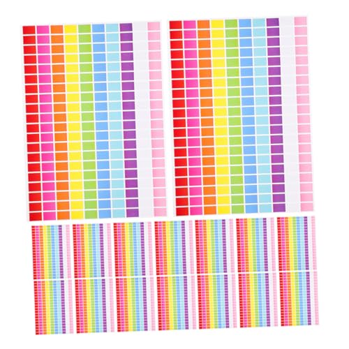 HORIALENCE 25Blatt Rechteckige Farbkennzeichnungs Etiketten Farben Kleine Aufkleber für Büro Schule Versand Scrapbooking und Vielseitige Organisationszwecke von HORIALENCE
