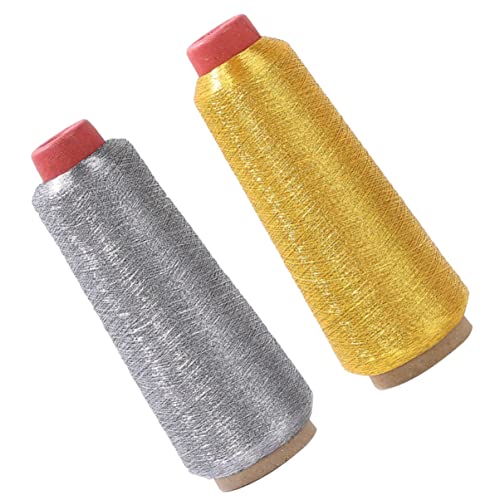 HORIALENCE 2Rollen Computer Stickgarn Strapazierfähiges Metallic Garn für Kreuzstich und DIY Projekte für Handwerk und Dekoration von HORIALENCE