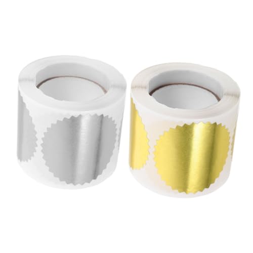 HORIALENCE 2Rollen Prägeetiketten für Umschläge Gold Silberne Siegelaufkleber mit Zahnraddesign Selbstklebende Metallsiegel für Hochzeitseinladungen Zertifikate und Dekorationen HORIALENCE 2Rollen Prägeetiketten für Umschläge Gold Silberne Siegelaufkleber mit Zahnraddesign Selbstklebende Metallsiegel für Hochzeitseinladungen Zertifikate und Dekorationen von HORIALENCE