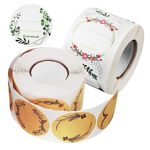 HORIALENCE 2Rollen Selbstklebende Geschenkaufkleber mit Pflanzenkranz Muster Etiketten für Marmeladengläser Geschenktüten Einfach Anzubringen für Verschiedene Anlässe HORIALENCE 2Rollen Selbstklebende Geschenkaufkleber mit Pflanzenkranz Muster Etiketten für Marmeladengläser Geschenktüten Einfach Anzubringen für Verschiedene Anlässe von HORIALENCE