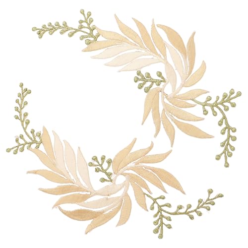HORIALENCE 2Stücke Blattdesign Nähpatches Stickapplikationen für Kleidung Dekoration und Reparatur für DIY Projekte Aufbügeln oder Nähen Vielseitig Einsetzbar für Taschen Hüte von HORIALENCE