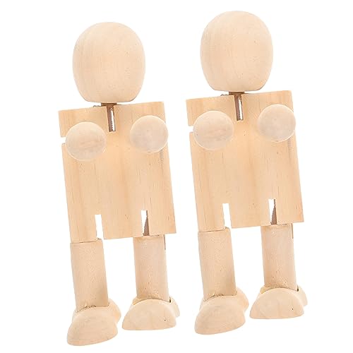 HORIALENCE 2Stücke Holzfiguren für Kreative Desktop Dekoration DIY und Bastelspielzeug Naturholz für Bemalen und Gestalten von HORIALENCE