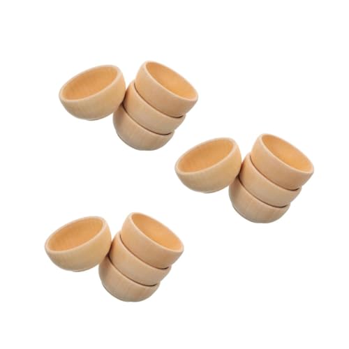 HORIALENCE 3 Sätze Diy Holzschalen Set Unvollendete Holzspielzeuge Zum Basteln Für Kreative Projekte Und Malen Langlebig Hochwertigem Holz Gefertigt 4 Stück * 3 von HORIALENCE