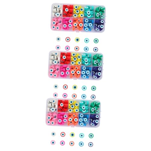 HORIALENCE 3 Sätze Evil Eye Perlen Set Bastelperlen Für Schmuckherstellung Diy Armbänder Und Ohrringe Kreative Kleine Perlen Im Einzigartigen Design Für Schmuckstücke 150 Stück * 3 von HORIALENCE