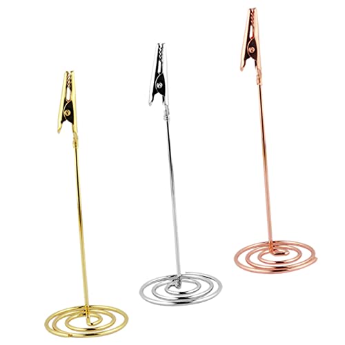 HORIALENCE 3 Stck Tischkartenhalter aus Metall Memo Clip für Hochzeiten Feiern und Events Tischnummernhalter Gold Silber und Roségold von HORIALENCE