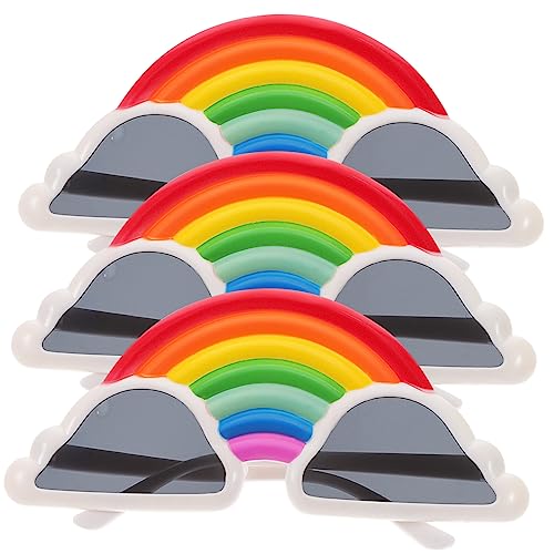 HORIALENCE 3 Stück Regenbogen Wolkenbrillen Lustige Cosplay Partybrillen für Festivals Tanz und Kreative Fotorequisiten von HORIALENCE