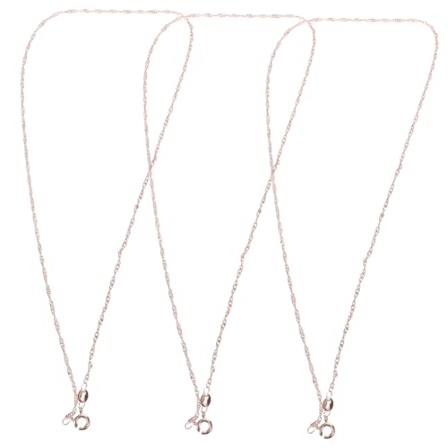 HORIALENCE 3 Stück Roségold Beschichtete Kupfer Halsketten für Damen Glatte Wasserwellen Ketten DIY Schmuckzubehör Langlebige Helle Schmuckketten für Individuelle Anhänger HORIALENCE 3 Stück Roségold Beschichtete Kupfer Halsketten für Damen Glatte Wasserwellen Ketten DIY Schmuckzubehör Langlebige Helle Schmuckketten für Individuelle Anhänger von HORIALENCE