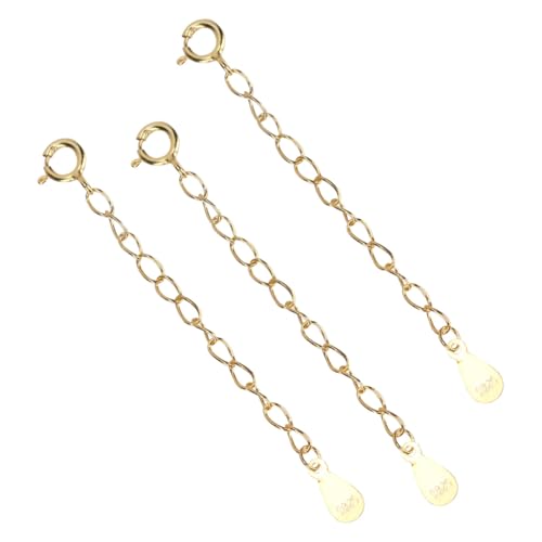 HORIALENCE 3 Stück Teiliges Verstellbare Silber Kettenverlängerung Federring Verschluss mit Tropfen Anhänger Langlebige Schmuckverlängerung für Armbänder und Gepäck Vielseitig Einsetzbar von HORIALENCE