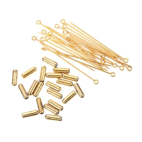 HORIALENCE 30 Stück Kupfer Lange Nadelaugen Pins mit Stopperenden Austauschbare Anstecknadeln für Hüte Schals und Diy Schmuck von HORIALENCE