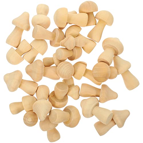 HORIALENCE 30 Stück unfertige Pilzrequisiten Mini-Pilze Gartenpilze gefälscht Wand holzhandwerk für DIY -Graffiti-Ornament Kindergarten DIY Bastelzubehör DIY -Kunsthandwerk von HORIALENCE