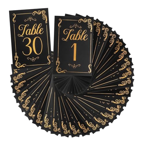 HORIALENCE 31 Stück Sitzplatzkarte Tischkarte Rezeption Memo Kartennummern hohe Tischnummernhalter Name Karten mit Hochzeitstischnummern Tischnummernhalter für die Hochzeit Papier Schwarz HORIALENCE 31 Stück Sitzplatzkarte Tischkarte Rezeption Memo Kartennummern hohe Tischnummernhalter Name Karten mit Hochzeitstischnummern Tischnummernhalter für die Hochzeit Papier Schwarz von HORIALENCE
