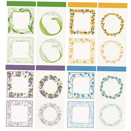 HORIALENCE 4 Sätze Vintage Pflanzen Notizpapier für Scrapbooking DIY Memo Kartenherstellung Dekoratives Bastelpapier mit Einzigartigen Mustern für Tagebücher und Grußkarten von HORIALENCE