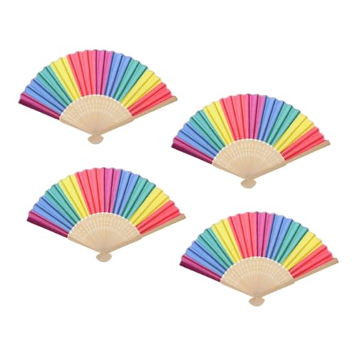 HORIALENCE 4 Stück Bunte Klappfächer aus Faltbare Fächer für Frauen Tanz und Fotorequisiten Leicht und Tragbar für Hochzeiten und Partys HORIALENCE 4 Stück Bunte Klappfächer aus Faltbare Fächer für Frauen Tanz und Fotorequisiten Leicht und Tragbar für Hochzeiten und Partys von HORIALENCE