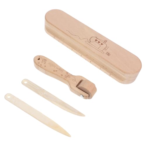 HORIALENCE 4 Stück Hartholz Nähwerkzeuge Beechwood Seam Roller für Quilting Faltenentfernung und Nahtabflachung Vielseitiges Set mit Zubehör für Effektives Bügeln und Heimprojekte von HORIALENCE