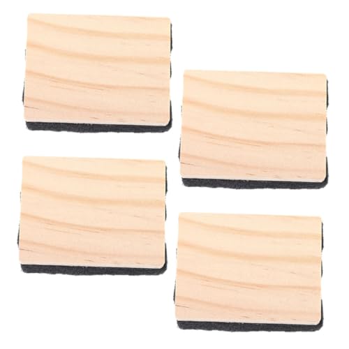 HORIALENCE 4 Stück Mini Holz Trockenlösch Radiergummis Wiederverwendbare Whiteboard Reinigungstools für Büro und Klassenzimmer Vielseitig Einsetzbar für Tafel und Whiteboard Effiziente ohne von HORIALENCE