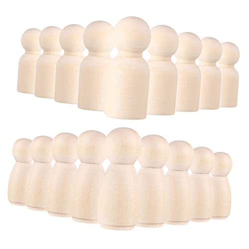 HORIALENCE 40 Stück Holz Peg Puppen Unbemalte Holzfiguren für Kreative Bastelbedarf DIY Dekoration Spielzeuge für Jungen und Mädchen Jungen Mädchen von HORIALENCE