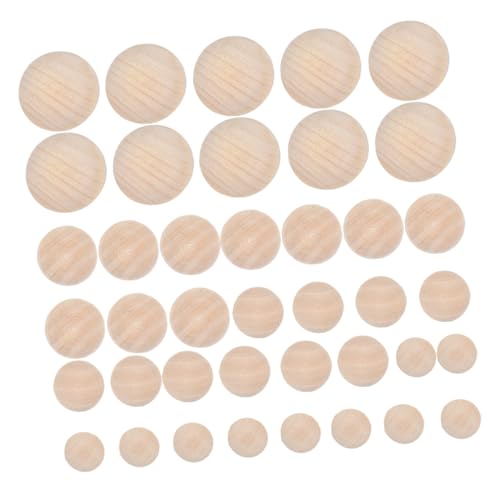 HORIALENCE 40 Stück Unbehandelte Halbe Holzperlen für DIY Malerei und Basteln Holzhalbkugeln für Kreative Projekte Kinderhandwerk und Dekoration von HORIALENCE