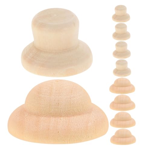 HORIALENCE 40Stücke Unbemalte Holz Puppenhüte für DIY Basteln Unfertige Hüte für Kreative Holzfiguren Zubehör für Weihnachten und Dekoration von HORIALENCE