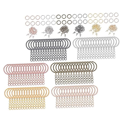 HORIALENCE 450Stücke Schlüsselkettenringe Offene Sprungringe Schraubenstifthaken für DIY Schlüsselanhänger und Schmuckaccessoires für und Handwerksprojekte von HORIALENCE