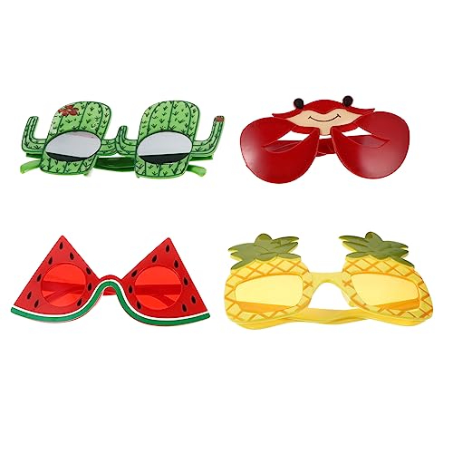 HORIALENCE 4stücke Teiliges Lustige Partybrillen Kreative Sonnenbrillen Einzigartigen Designs Wassermelone Krabbe Ananas Kaktus Für Erwachsene Für Kostümpartys Und Fotospaß HORIALENCE 4stücke Teiliges Lustige Partybrillen Kreative Sonnenbrillen Einzigartigen Designs Wassermelone Krabbe Ananas Kaktus Für Erwachsene Für Kostümpartys Und Fotospaß von HORIALENCE