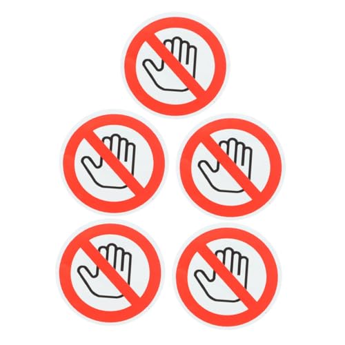 HORIALENCE 5 Blätter Do Not Touch Warnschild Sicherheitslabel Selbstklebend Geeignet für Innen und Außenbereich für Gefährliche Geräte und Maschinen Durchmesser von HORIALENCE