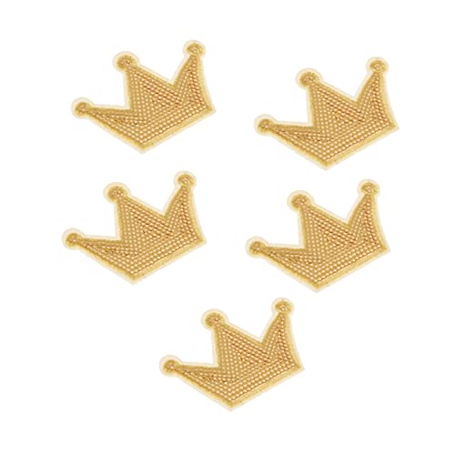 HORIALENCE 5 Stück Krone Pailletten Aufnäher Glitzernde Stoffapplikationen zum Aufnähen für Kleidung Tücher Schuhe und Mehr Stylische Dekoration für Feste und von HORIALENCE