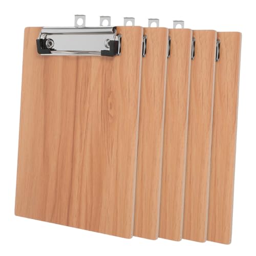 HORIALENCE 5 Stück Schreibbrett Holzkorn Dateiordner mit Zwischenablage Clips für Dateitafeln Zwischenablage horizontal Zwischenablage für Auftragnehmer Klemmbrett-Clip Eisen Hellbraun HORIALENCE 5 Stück Schreibbrett Holzkorn Dateiordner mit Zwischenablage Clips für Dateitafeln Zwischenablage horizontal Zwischenablage für Auftragnehmer Klemmbrett-Clip Eisen Hellbraun von HORIALENCE