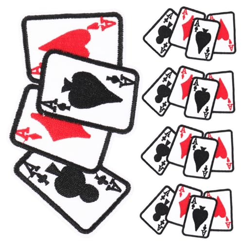 HORIALENCE 5 Stück Teiliges Pokerspiel Karten Stickerei Aufnäher DIY Bügelflicken für Kleidung Taschen Jeans und Hüte Langlebig und Hautfreundlich zum Reparieren und Dekorieren HORIALENCE 5 Stück Teiliges Pokerspiel Karten Stickerei Aufnäher DIY Bügelflicken für Kleidung Taschen Jeans und Hüte Langlebig und Hautfreundlich zum Reparieren und Dekorieren von HORIALENCE