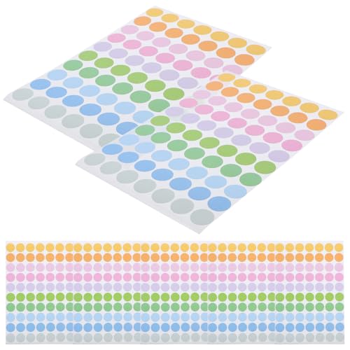 HORIALENCE 50 Blatt Runde Aufkleber Bunte Klebepunkte für Kreative Etikettierung Selbstklebend für Organisation DIY Scrapbooking und Bürobedarf von HORIALENCE