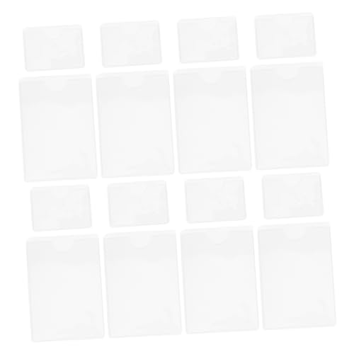 HORIALENCE 50 Stück Beutel mit selbstklebenden Etiketten Taschen für Bibliotheksausweise Klare Etikettentaschen selbstklebende Kartenkartentaschen PVC Transparent von HORIALENCE