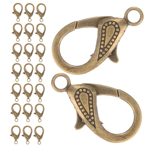 HORIALENCE 50 Stück DIY Schmuckzubehör Große Lobster Clasps für und Armbänder Antike Bronze Farbe für DIY Projekte und Schmuckherstellung von HORIALENCE