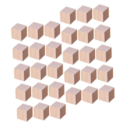 HORIALENCE 50 Stück Holzwürfel Unfertige Blöcke Babyparty Bastelarbeiten Holzschnitzereien Holzbausteine Puzzleblöcke Holzbastelblöcke Zylinder Holzaufbewahrungswürfel von HORIALENCE
