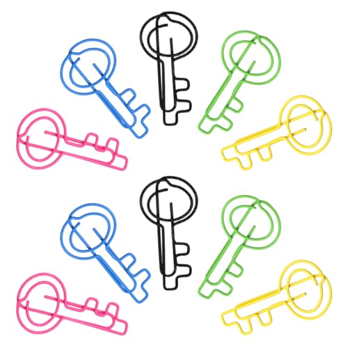 HORIALENCE 50 Stück Schlüssel Form Büroklammern Dekorative Metall Clips für Dokumentenmanagement für Büro Schule und Zuhause Praktische und Vielseitige Anwendung von HORIALENCE