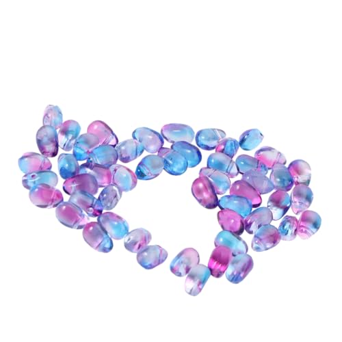 HORIALENCE 50 Stück Wassertröpfchen Form Glasperlen für DIY Schmuckherstellung Bunte Leichte Bastelperlen für Armbänder Schlüsselanhänger und Mehr von HORIALENCE