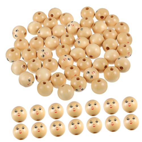 HORIALENCE 50Stücke DIY Holzperlen mit Runde Perlen für Schmuckherstellung Puppenkopf Basteln Naturholz Perlen für Armbänder und Kunstprojekte HORIALENCE 50Stücke DIY Holzperlen mit Runde Perlen für Schmuckherstellung Puppenkopf Basteln Naturholz Perlen für Armbänder und Kunstprojekte von HORIALENCE