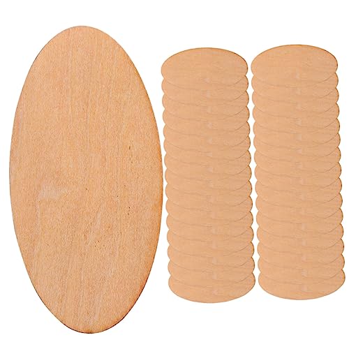 HORIALENCE 50Stücke Ovale Holzscheiben Hochwertigem Holz für DIY Projekte Glatte Oberfläche für Hochzeits und Feiertagsdekoration Kreative und Bastelarbeiten von HORIALENCE