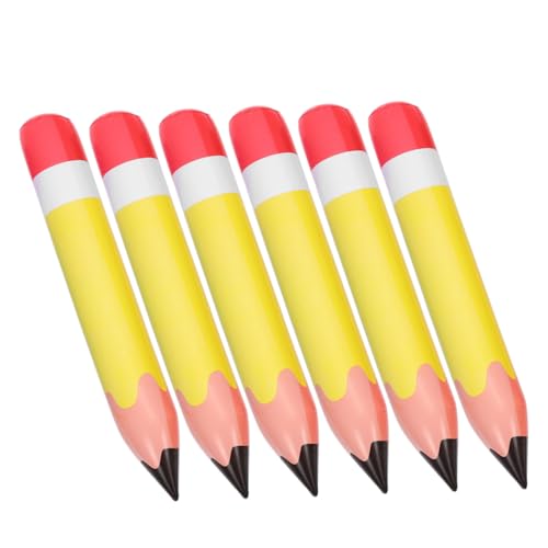 HORIALENCE 6 Stück Aufblasbare Bleistift Dekorationen aus PVC für Schulanfang Bunte Große Bleistiftballons für Klassenzimmer und Partydekoration Leicht und Robust für Wiederholte Nutzung von HORIALENCE