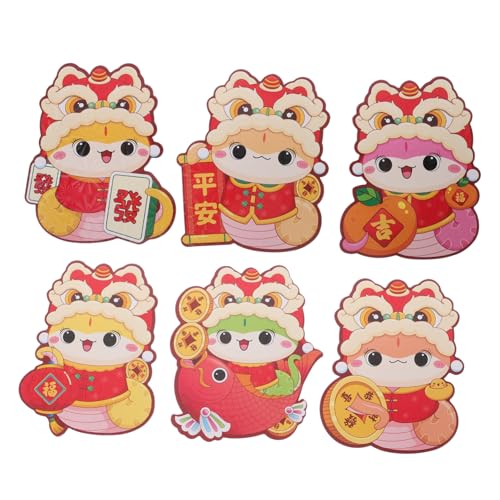 HORIALENCE 6 Stück Chinesische Rote Umschläge Jahr Schlange Lustige Cartoon Geldhalter für Neujahr Hochzeiten für Glücksbringer und HORIALENCE 6 Stück Chinesische Rote Umschläge Jahr Schlange Lustige Cartoon Geldhalter für Neujahr Hochzeiten für Glücksbringer und von HORIALENCE
