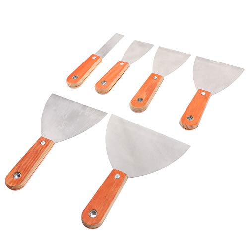 HORIALENCE 6 Stück Kittschneider Stahl mit Holzgriff Langlebige Polierte Spachtel für Trockenbauarbeiten Tragbares Werkzeug für Maler und Heimwerker HORIALENCE 6 Stück Kittschneider Stahl mit Holzgriff Langlebige Polierte Spachtel für Trockenbauarbeiten Tragbares Werkzeug für Maler und Heimwerker von HORIALENCE