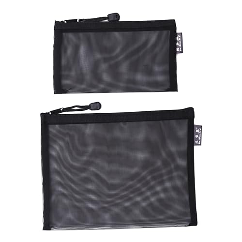 HORIALENCE 6 Stück Schwarze Tragbare Mesh Dokumententaschen mit Reißverschluss Transparente Stiftsäcke für Büro und Schulbedarf von HORIALENCE