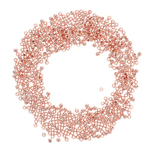 HORIALENCE 600 Stück Armband perlen Metall glatte Perlen Abstandshalter lose Perlen vergoldete Zwischenperlen lose Spacer-Schmuckperlen DIY -Schmuck handgefertigte Accessoires Kupfer Roségold von HORIALENCE