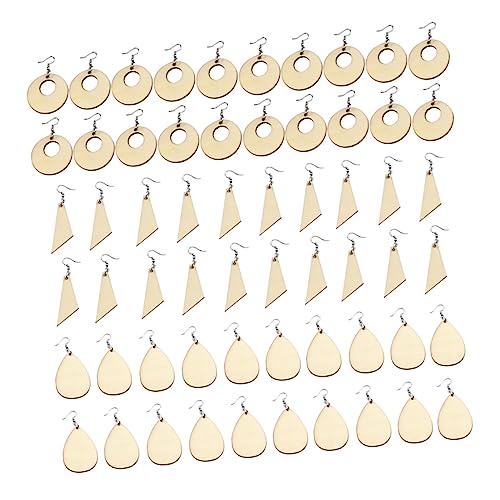 HORIALENCE 60Stücke Holz Ohrringe Unlackierte Anhänger für DIY Schmuckherstellung Robust und Langlebig für Designs pro Muster von HORIALENCE