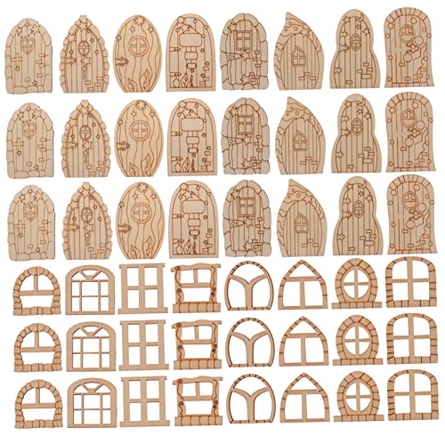 HORIALENCE 64Stücke Feenhaustür Holz Unbemalt Bastelzubehör für Projekte im Feengarten zum Bemalen und Dekorieren für DIY Enthusiasten HORIALENCE 64Stücke Feenhaustür Holz Unbemalt Bastelzubehör für Projekte im Feengarten zum Bemalen und Dekorieren für DIY Enthusiasten von HORIALENCE