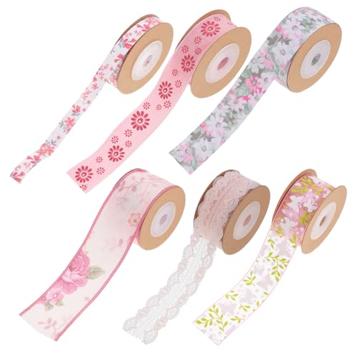 HORIALENCE 6Rollen Blumenmuster Geschenkband Multifunktionales Zuschneidbares Dekoband für Kleidung und Bastelprojekte Verschleißfestes Satinband für Feste und Weihnachtsdekoration HORIALENCE 6Rollen Blumenmuster Geschenkband Multifunktionales Zuschneidbares Dekoband für Kleidung und Bastelprojekte Verschleißfestes Satinband für Feste und Weihnachtsdekoration von HORIALENCE